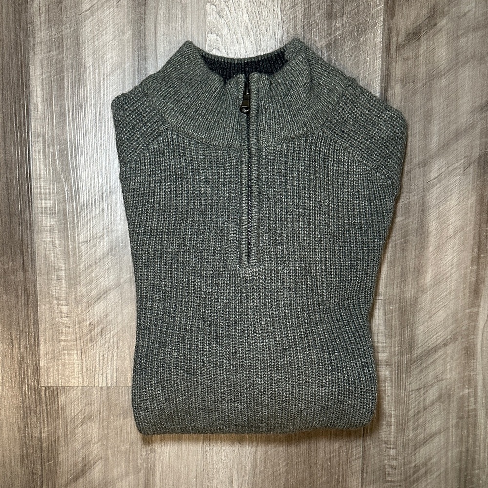 Emile Lafaurie Quarter Zip Knit Wool Blend Pullover - XL